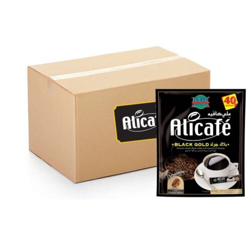 Alicafé Black Gold Coffee No Sugar – 20x40x2.5g instant coffee sachets pack
