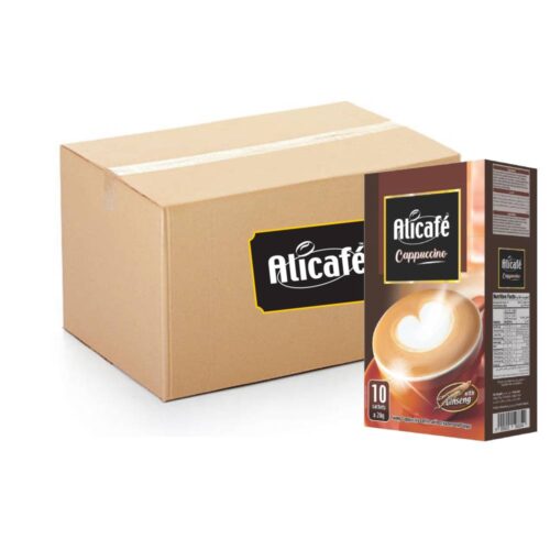 Alicafé Cappuccino with Ginseng - 20x10x20g instant coffee sachets with energizing ginseng flavor