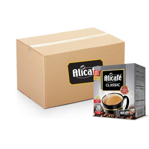 Alicafé Classic 2-in-1 Instant Coffee Sugar Free - 20x20x12g pack with smooth, sugar-free instant coffee sachets for a quick and light coffee experience.