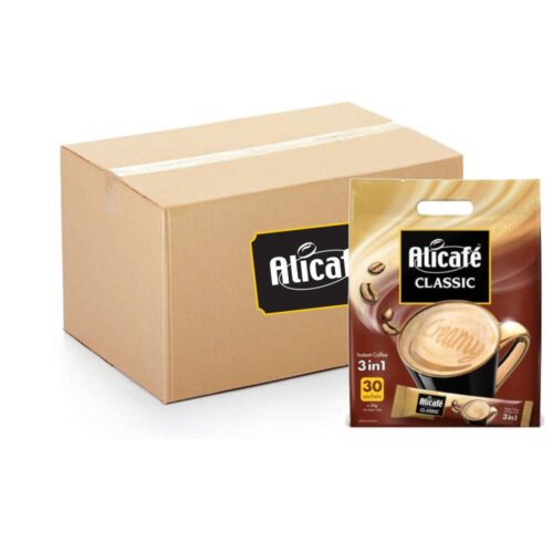 Alicafé Classic 3in1 Instant Coffee Pouch 16x30x20g - convenient instant coffee sachets with creamer and sugar for a quick, flavorful coffee break