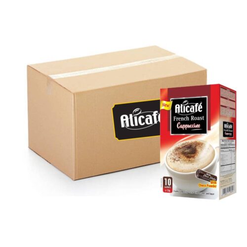 Alicafé French Roast Cappuccino – 20x10x13g instant coffee sachets with rich French roast flavor