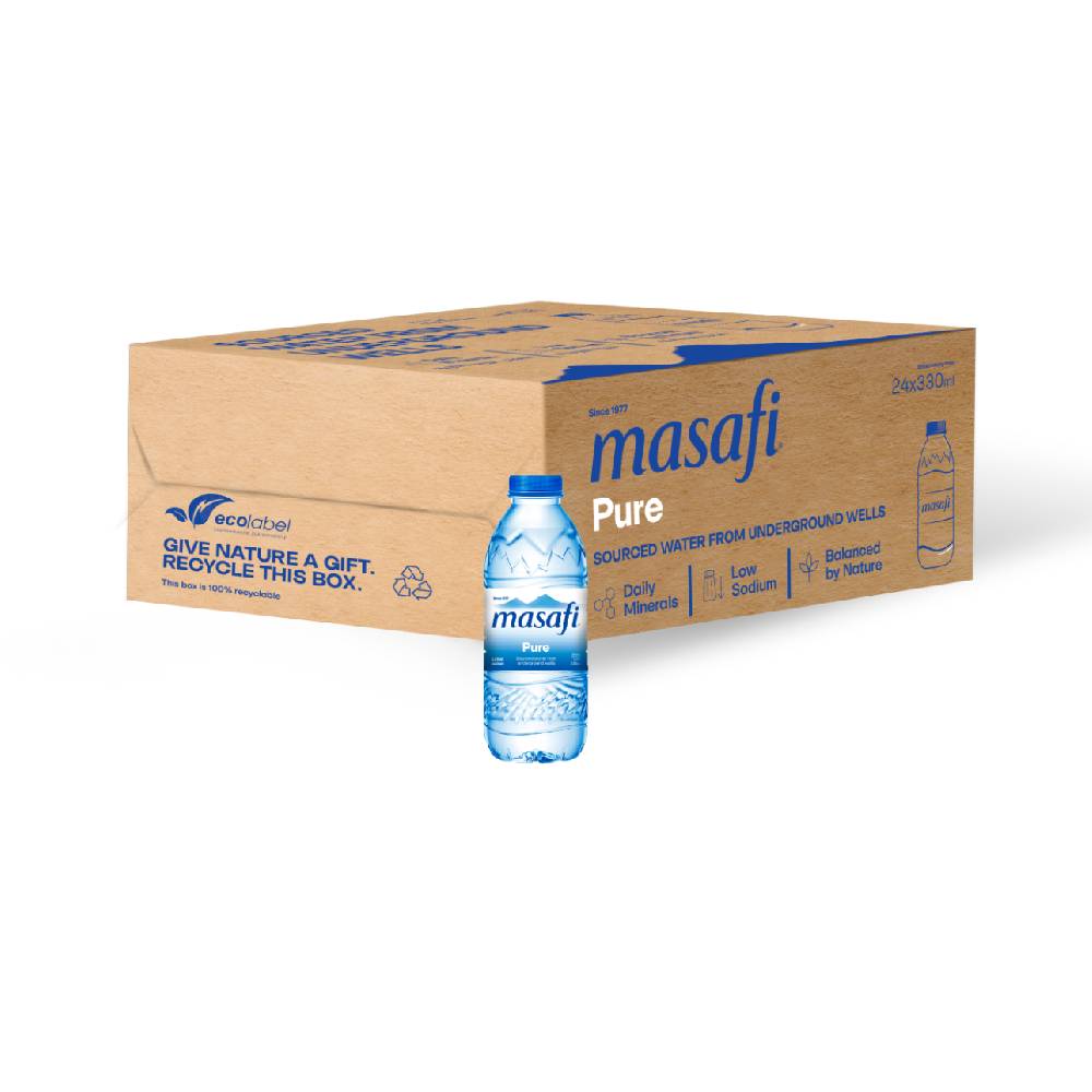 Masafi Bottled Drinking Water - 24x330ml – refreshing bottled water in convenient 330ml bottles, perfect for on-the-go hydration.