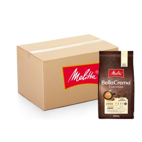 Melitta Bella Crema Espresso Coffee Beans - 8x1kg packs of premium espresso coffee seeds for rich and aromatic brews