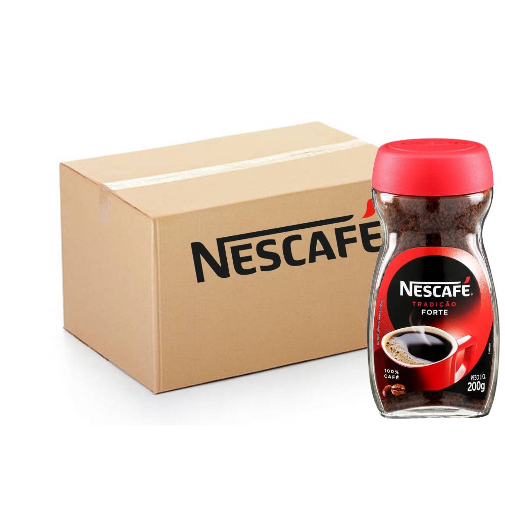 Nescafe Coffee Tradicao - 12x200g pack of bold, traditional instant coffee with rich flavor in convenient jars.