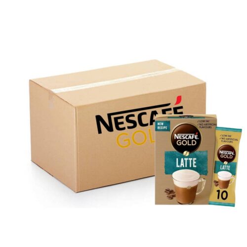 Nescafe Gold Latte - 10x10x18g creamy instant coffee sachets, perfect for a smooth and rich latte experience anytime.