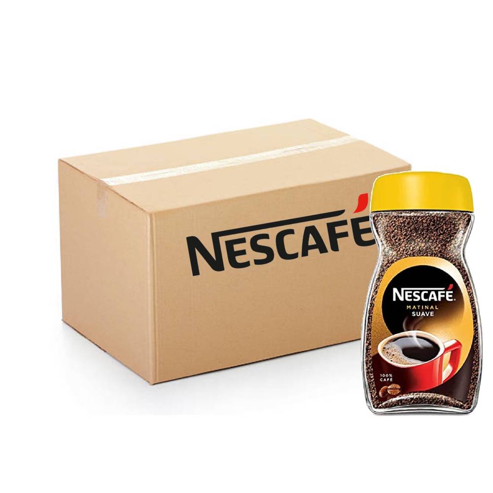 Nescafe Matinal Suave Coffee Jar – 12x190g, smooth and flavorful instant coffee in convenient jars for easy brewing.