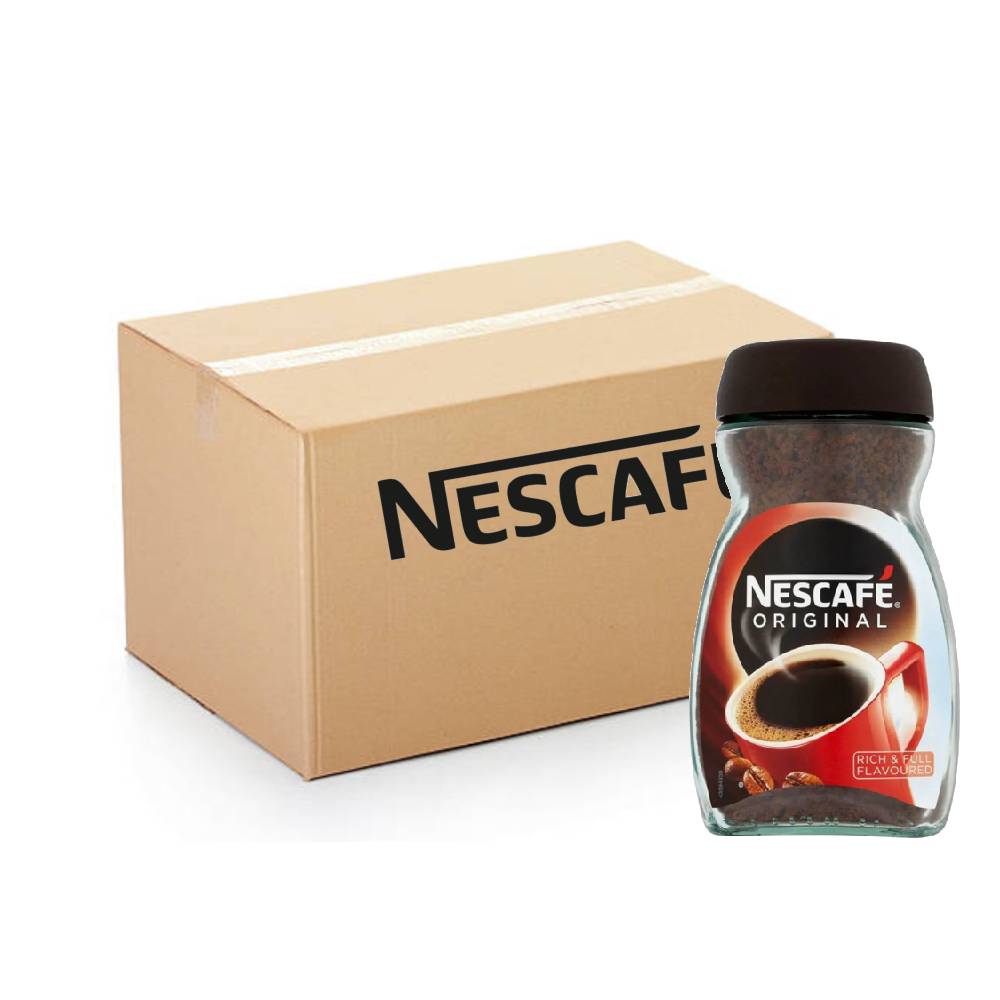Nescafe Original Coffee - 12x200g jar pack showing rich, classic instant coffee for a bold and smooth taste.