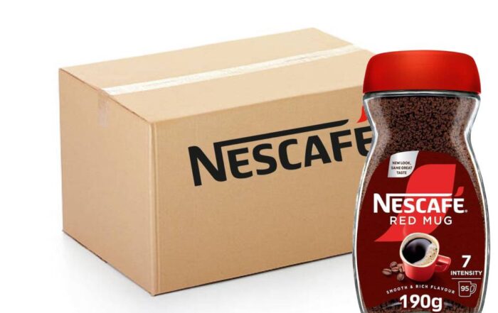 Nescafe Red Mug Coffee - 6x190g jar pack featuring smooth, bold instant coffee perfect for everyday enjoyment.