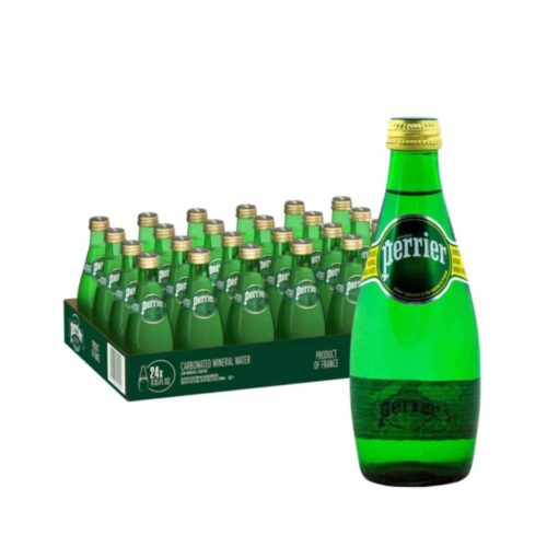 Perrier Natural Sparkling Mineral Water - 24x200ml – crisp and refreshing sparkling water in compact bottles, perfect for parties or on-the-go.