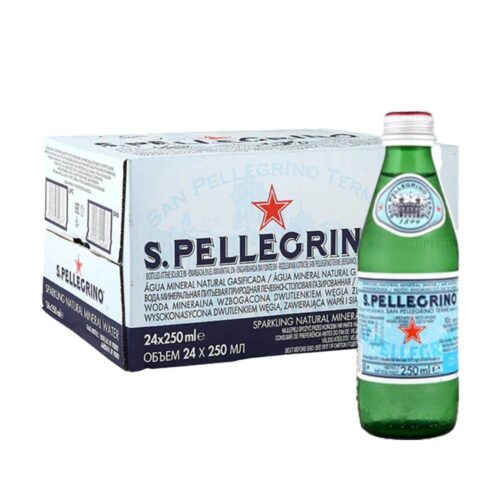 San Pellegrino Natural Sparkling Water Glass - 24x250ml – premium Italian sparkling water in elegant glass bottles, perfect for sophisticated refreshment.