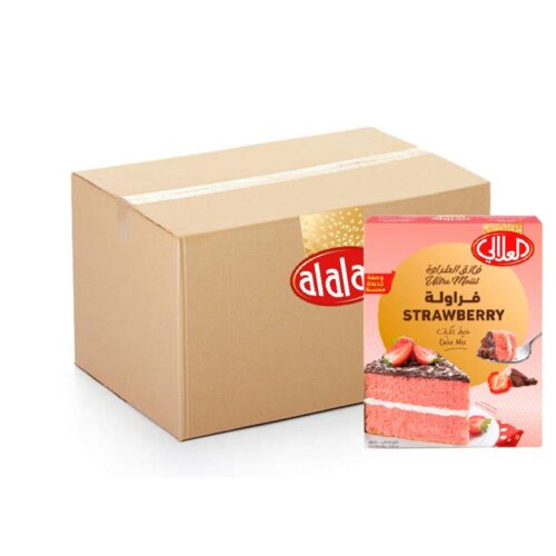 Al Alali Cake Mix Strawberry – 12x500g packs for delicious strawberry-flavored cakes
