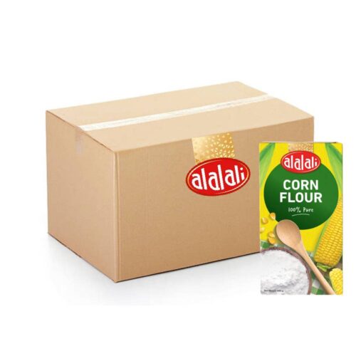 Al Alali Corn Flour Box – 24x400g packs for versatile cooking and baking.