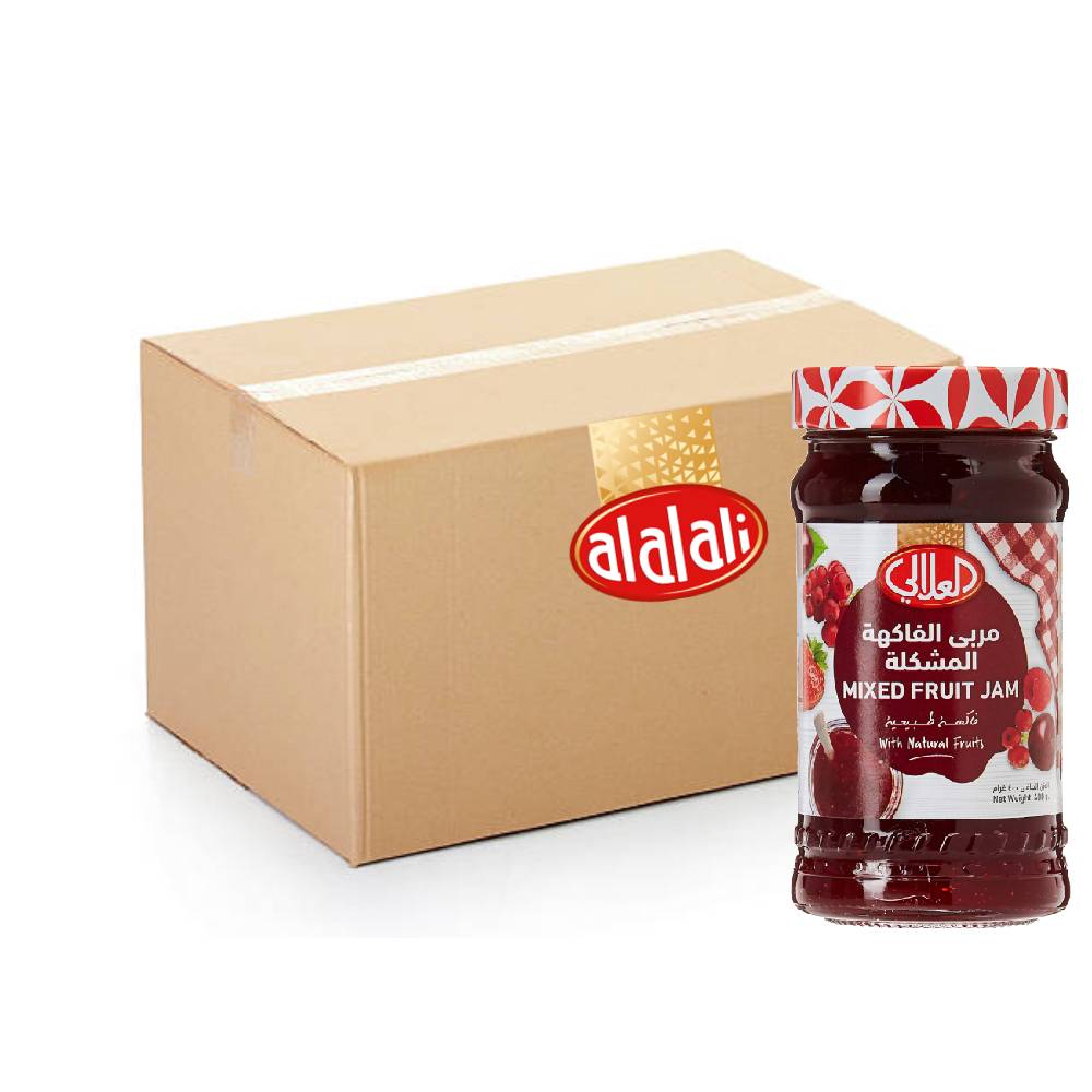 Al Alali Mixed Fruit Jam Jar 12x400g – sweet and flavorful mixed fruit jam in convenient jars