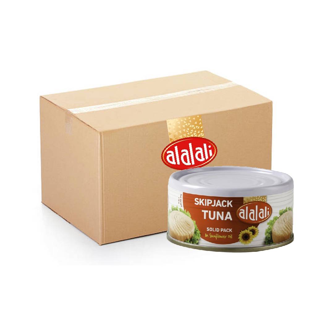 Al Alali Skip Jack Tuna Solid in Sunflower Oil – 48x170g cans of solid skipjack tuna preserved in sunflower oil, perfect for healthy meals