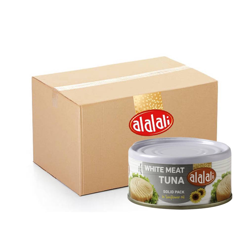 Al Alali White Meat Tuna in Sunflower Oil – 48x170g cans of premium white meat tuna preserved in sunflower oil, perfect for healthy meals