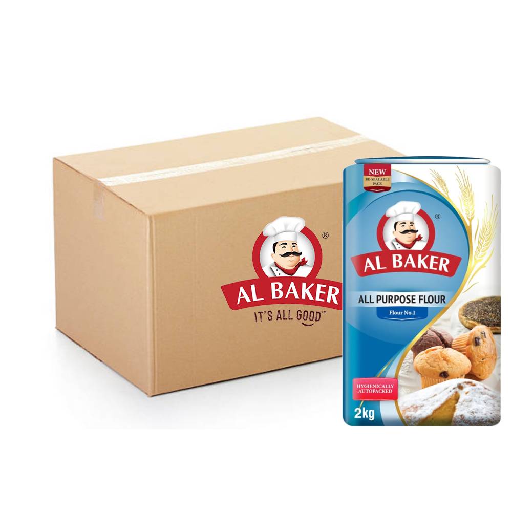 Al Baker All Purpose Flour No.1 pack of 10x2kg bags for baking and cooking.