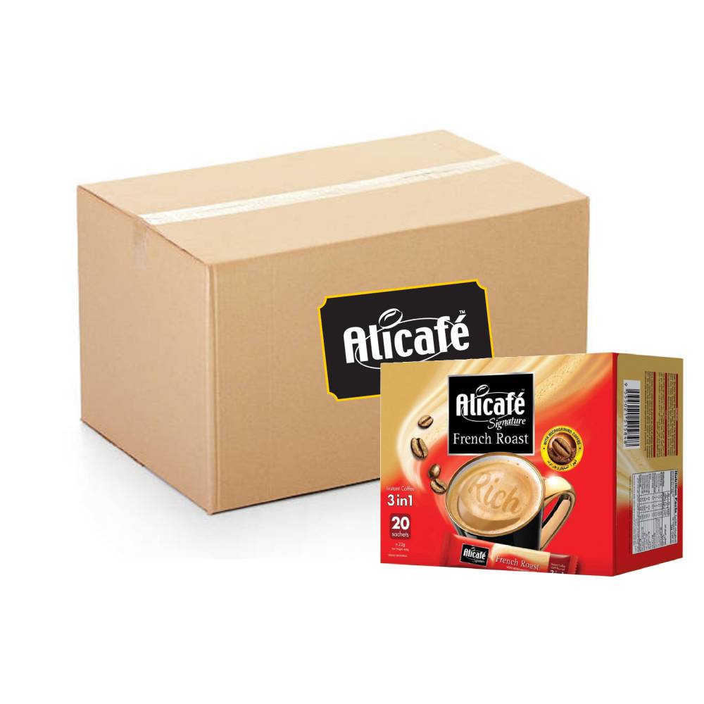 Alicafé 3-in-1 French Roast Signature Coffee 20x20x22g instant coffee sachets pack