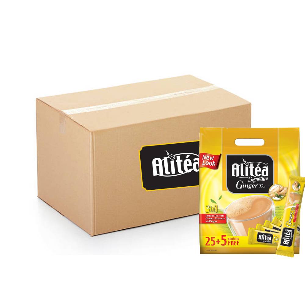 Alitéa Signature Ginger Tea - 25+5x20g packs of flavorful ginger tea bags for a soothing and aromatic tea experience.