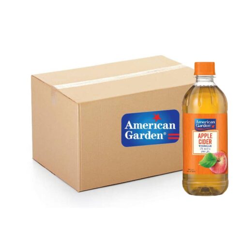American Garden Apple Cider Vinegar - 12x500ml pack of natural apple cider vinegar, ideal for cooking, dressings, and health uses