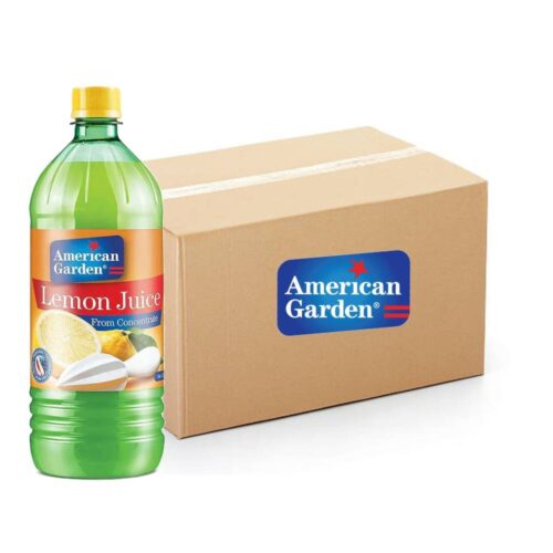 American Garden Lemon Juice 12x32oz – Natural Lemon Juice for Cooking, Baking, and Beverages, Convenient Bulk Pack, Tangy and Fresh Flavor