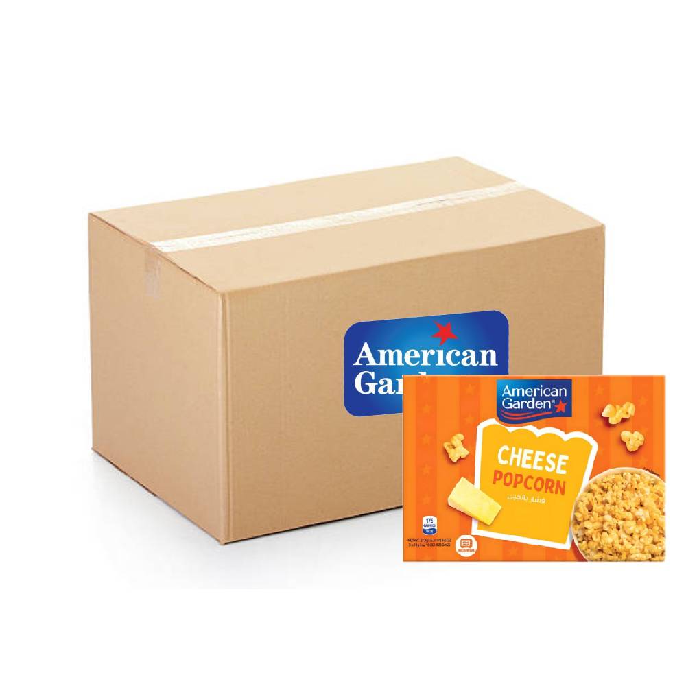 American Garden Microwave Cheese Popcorn pack – 12x273g, delicious cheesy popcorn for easy microwave snacks