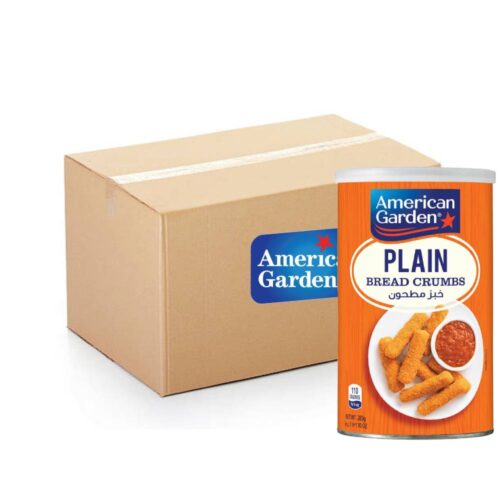American Garden Plain Bread Crumbs – 12x283g pack, perfect for crispy coatings and flavorful breading in a variety of recipes.