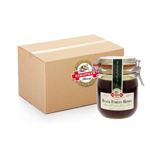 Bihophar Black Forest Honey 6x1kg jars of pure natural honey, rich and flavorful black forest honey pack