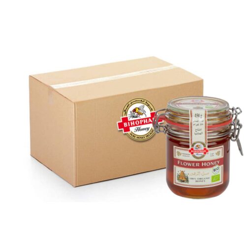 Bihophar Organic Flower Honey 6x450g jars of pure natural honey for healthy sweetening