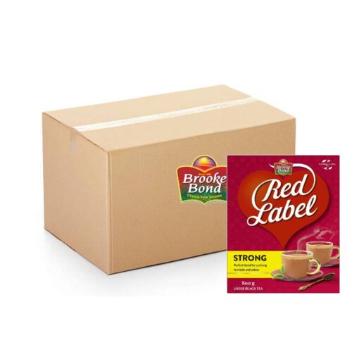 Brooke Bond Red Label Black Loose Tea – 12x800g pack of rich and aromatic black loose tea leaves for a perfect brew.