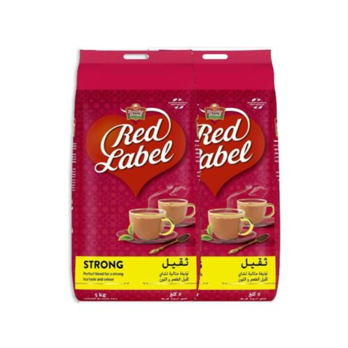 Brooke Bond Red Label Black Loose Tea - 2x5kg bulk packs of rich black loose tea leaves for authentic tea brewing.