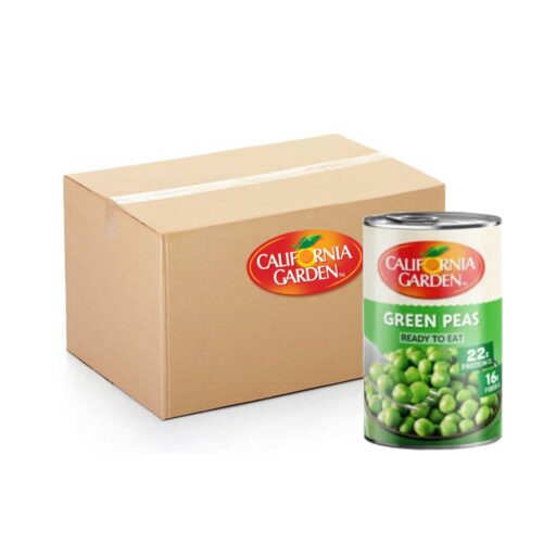 California Garden Processed Peas – 24x440g can pack, premium quality canned green peas for cooking and side dishes