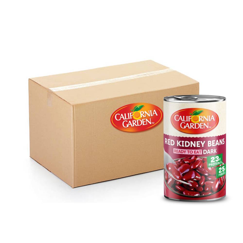California Garden Red Kidney Beans – 24x400g pack of canned beans, rich in protein and ideal for healthy meals and recipes