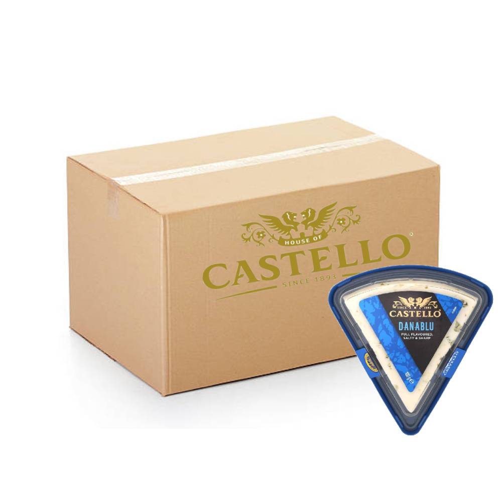 Castello Tradition Danish Blue Cheese 10x100g – Rich and Tangy Blue Veined Cheese, Perfect for Cheese Boards, Salads, and Gourmet Recipes, Premium Danish Cheese Pack