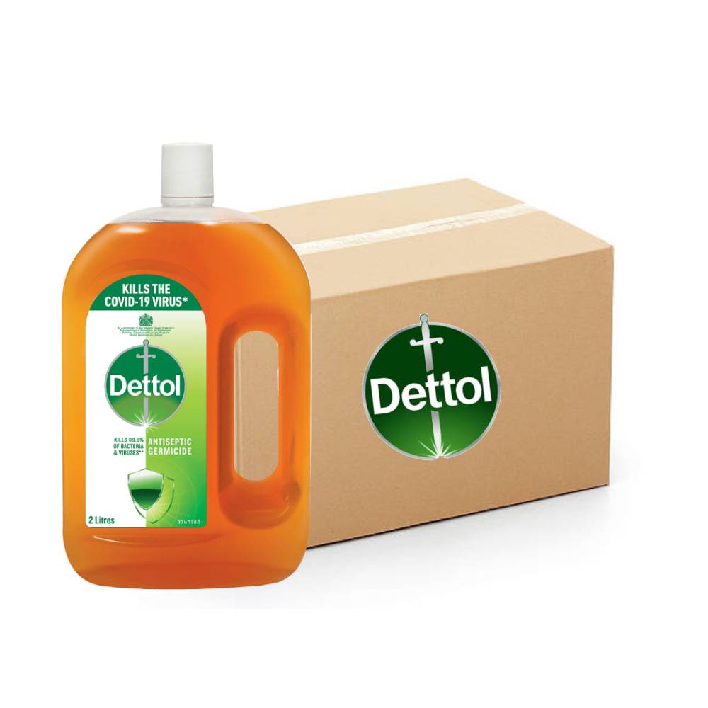 Dettol antiseptic, disinfectant liquid, antibacterial, cleaning, 6x2L, germ protection