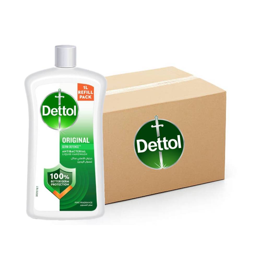 Dettol hand wash, original, refill pack, antibacterial, germ protection, 6x1000ml, Bulk items,Catering, Wholesale price, Dettol trusted germ protection