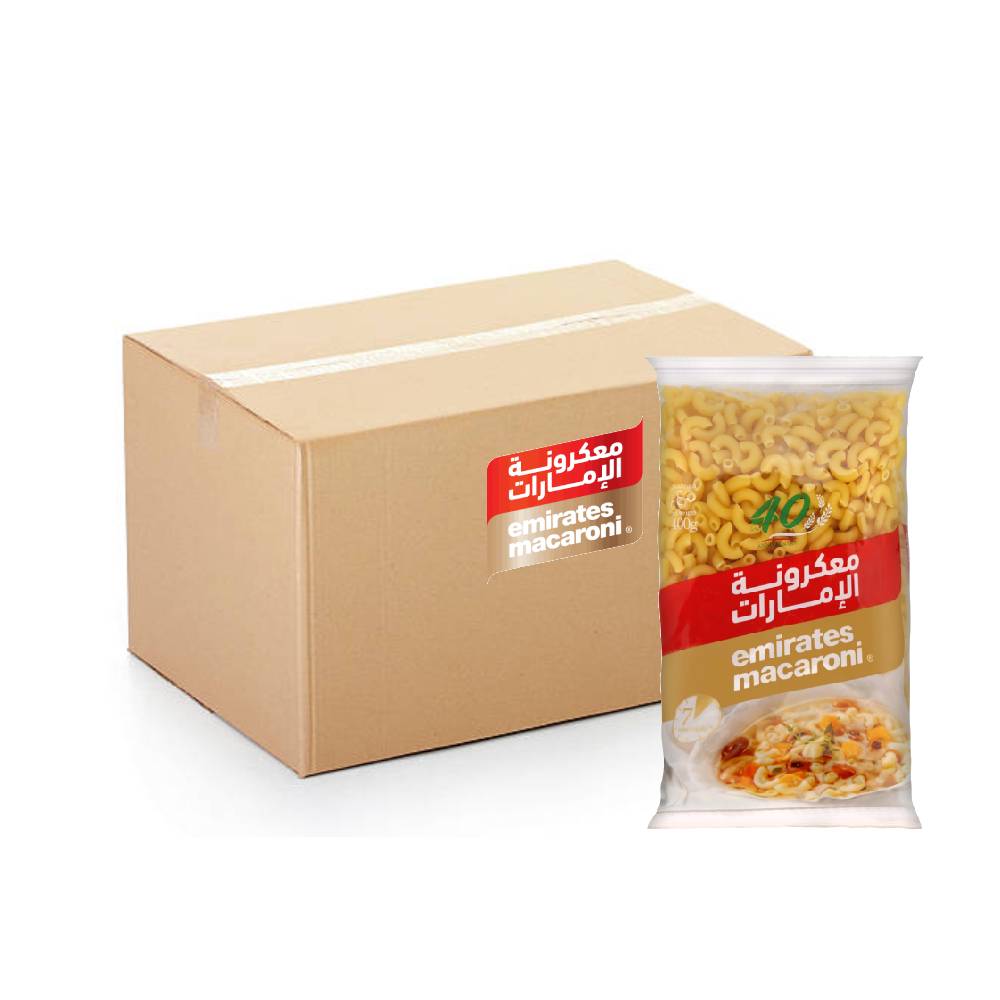 Emirates Macaroni Corni – 20x400g pack of high-quality elbow macaroni pasta, perfect for classic macaroni dishes and everyday cooking