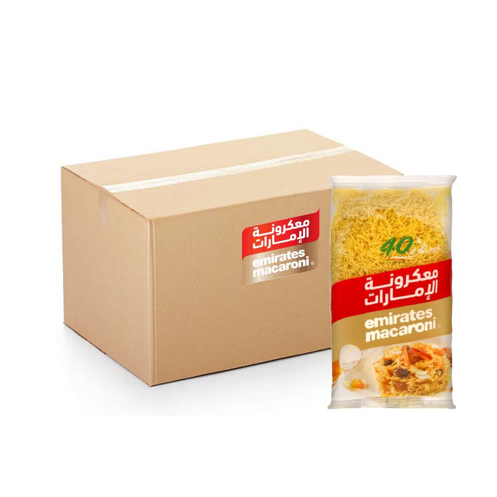 Emirates Macaroni Vermicelli – 20x400g pack of fine vermicelli pasta, ideal for soups, stir-fries, and light meals