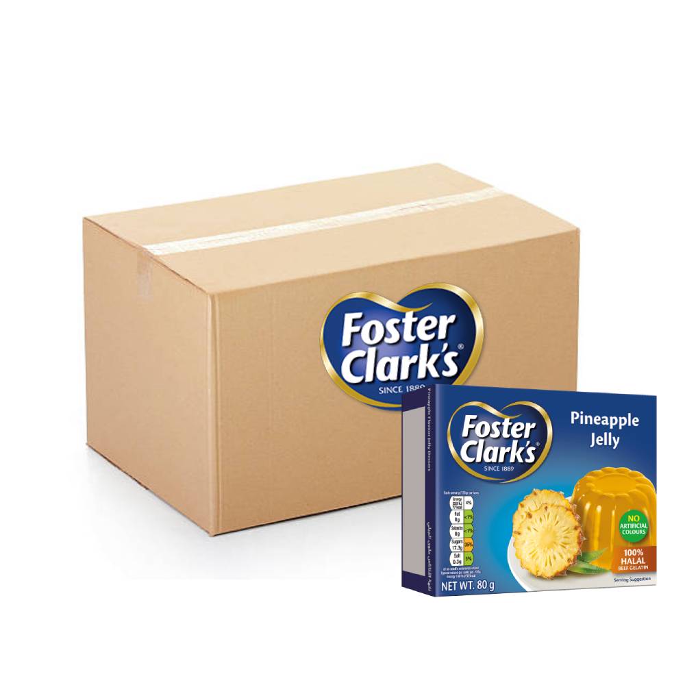 Foster Clark’s Jelly Dessert Pineapple 144x85g packs – delicious pineapple-flavored jelly dessert for bulk purchase