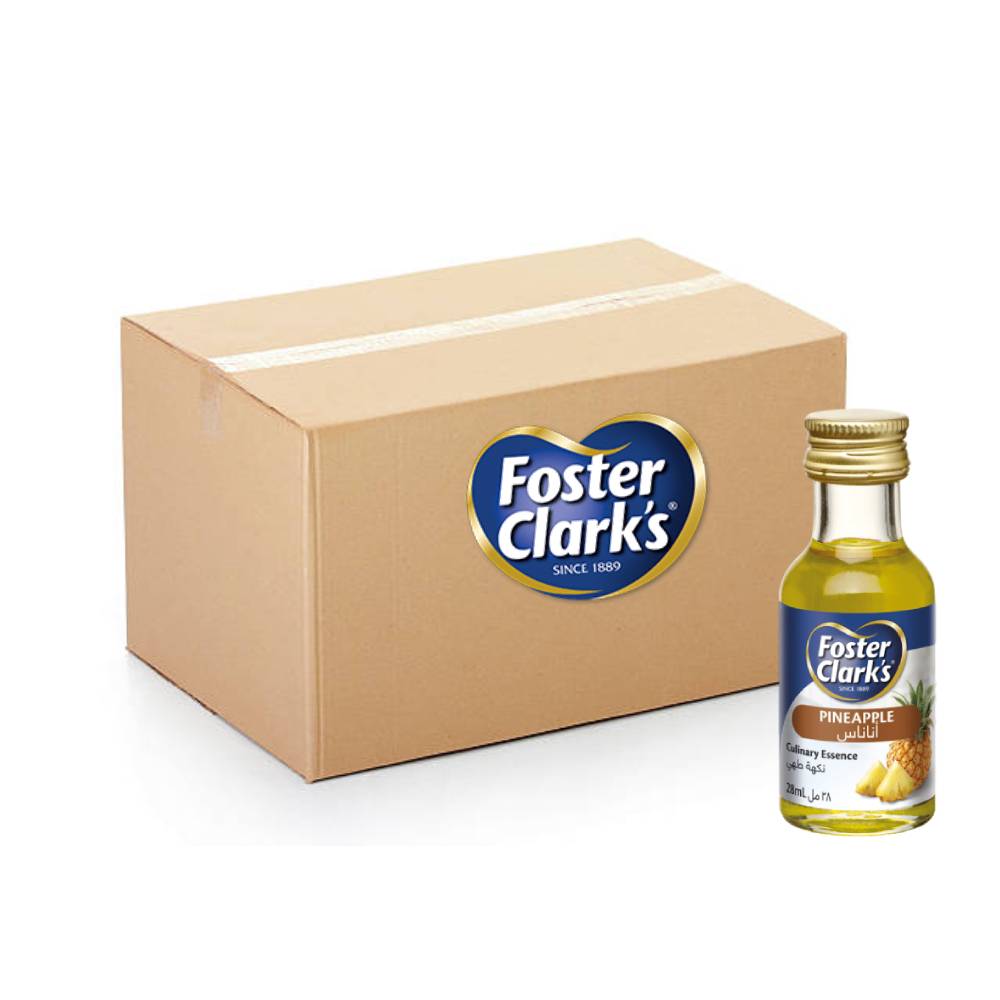 Foster Clark’s Pineapple Essence – 6x12x28ml bottles, concentrated pineapple flavoring ideal for baking and desserts.