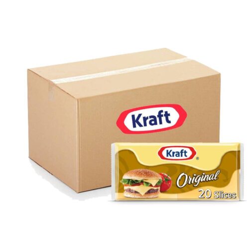 Kraft Original Sliced Cheese 12x400g – Smooth and Delicious Cheese Slices, Perfect for Sandwiches, Burgers, and Snacking, Convenient Bulk Pack