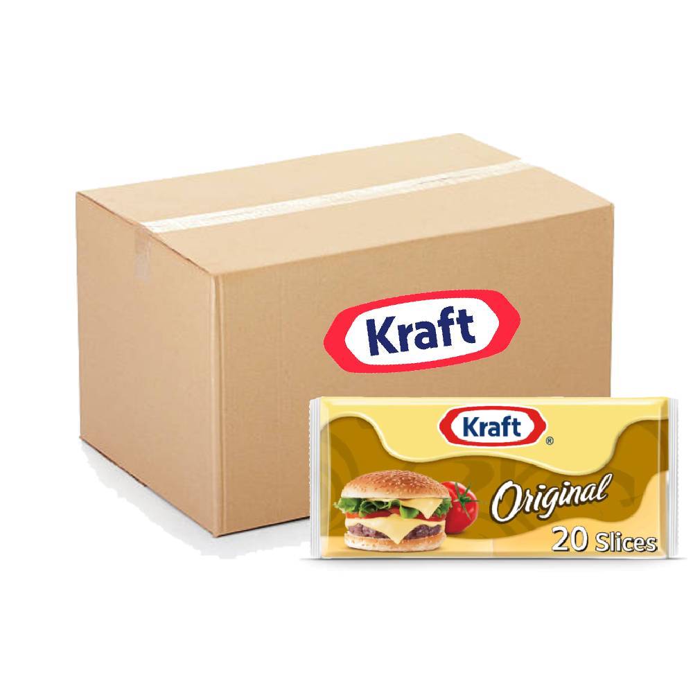 Kraft Original Sliced Cheese 12x400g – Smooth and Delicious Cheese Slices, Perfect for Sandwiches, Burgers, and Snacking, Convenient Bulk Pack