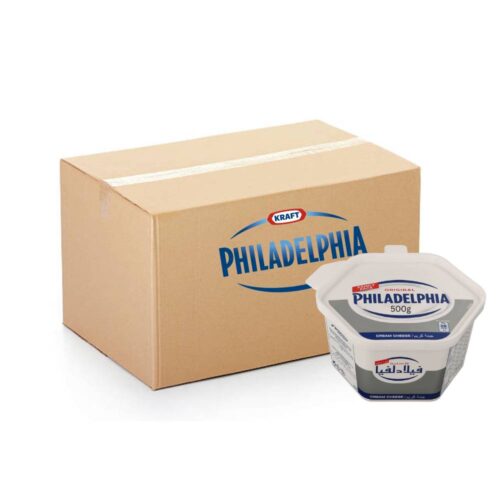 Kraft Philadelphia Cream Cheese 4x500g pack – creamy and smooth cheese for cooking and baking.