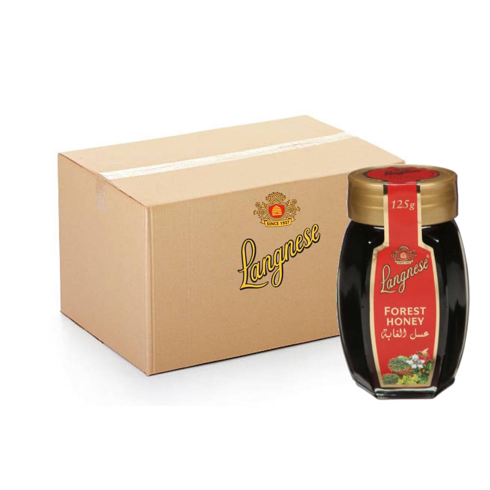 Langnese Forest Honey 12x125g jars – pure natural forest honey pack for sweetening and cooking