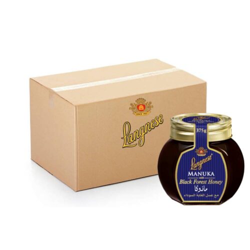 Langnese Manuka with Black Forest Honey – 5x375g premium natural honey blend jar pack