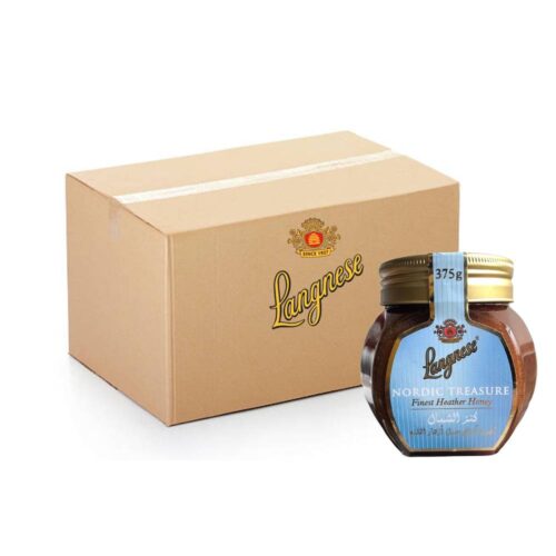 Langnese Nordic Treasure Finest Heather Honey – 5x375g jar of premium, pure heather honey with rich flavor and natural sweetness.