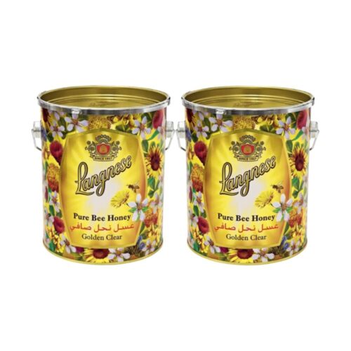 Langnese Pure Bee Honey Golden Clear 2x3kg jars – natural and pure honey for cooking and sweetening.