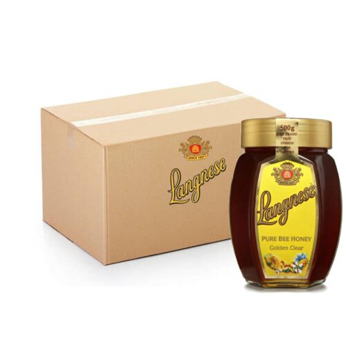 Langnese Pure Bee Honey Jar – 10x500g pack of premium natural honey jars ideal for bulk purchase and long-term storage.