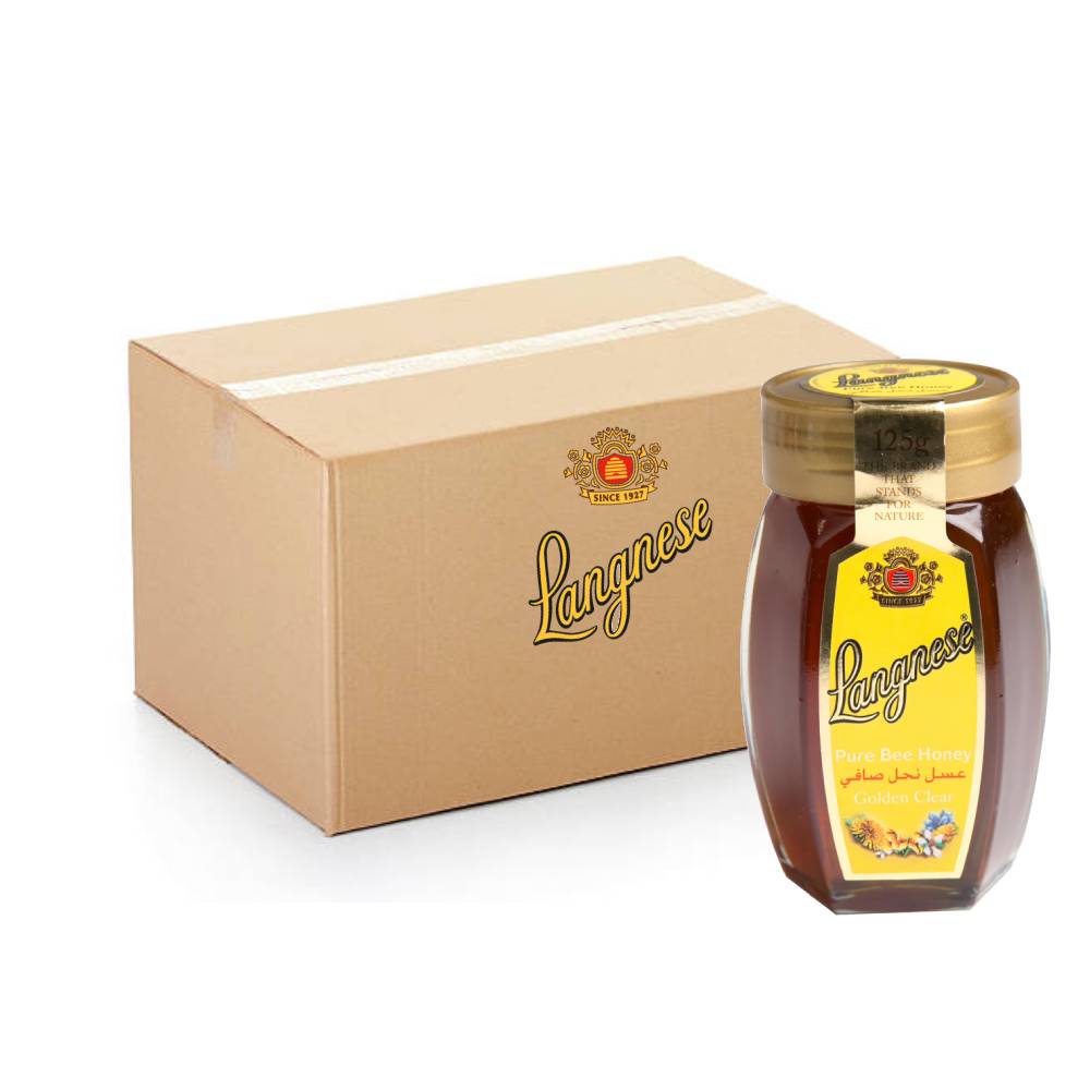 Langnese Pure Bee Honey Jar 12x125g pack of natural pure honey jars for daily use