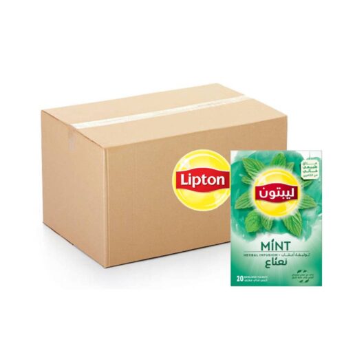 Lipton Herbal Infusion Mint Tea – 16x20x1.8g packs of refreshing mint herbal tea, ideal for a soothing and caffeine-free beverage.