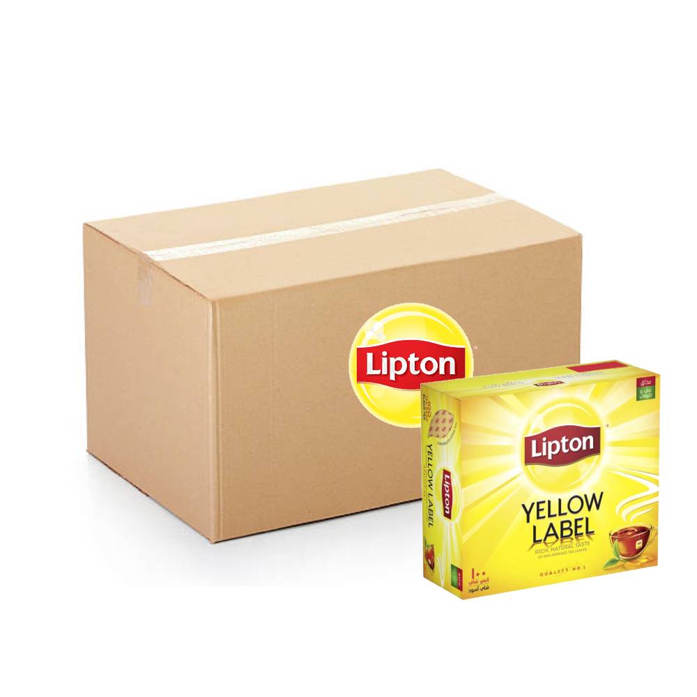 Lipton Yellow Label Black Tea Bags - 36x100x2g bulk pack of premium black tea bags for rich, flavorful tea.